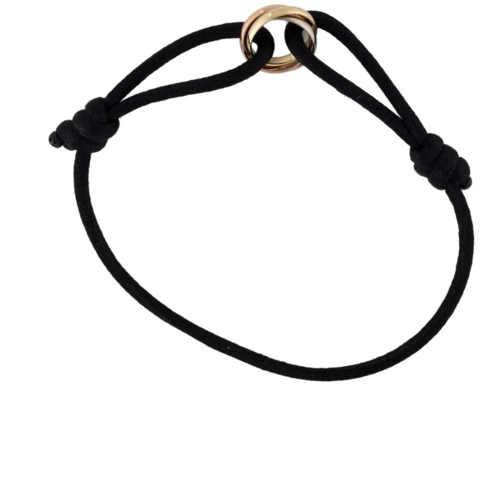 Cartier Gold Accent Black Cord Bracelet